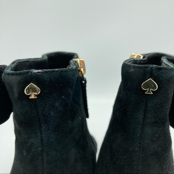 Kate Spade Holly Black Suede Ankle Boots 8.5 - Picture 9 of 10